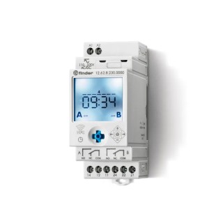 Finder Digital with NFC 12 Series DIN Rail Time Switch, 2-Channel 230V AC/DC 12.62.8.230.0000 NFC