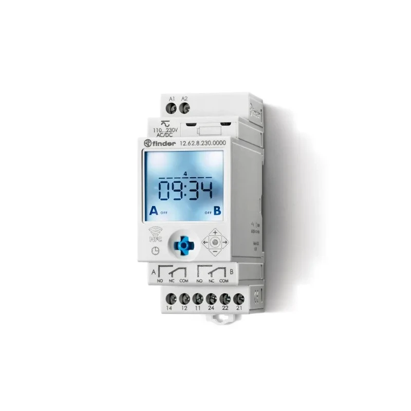 Finder Digital with NFC 12 Series DIN Rail Time Switch, 2-Channel 230V AC/DC 12.62.8.230.0000 NFC