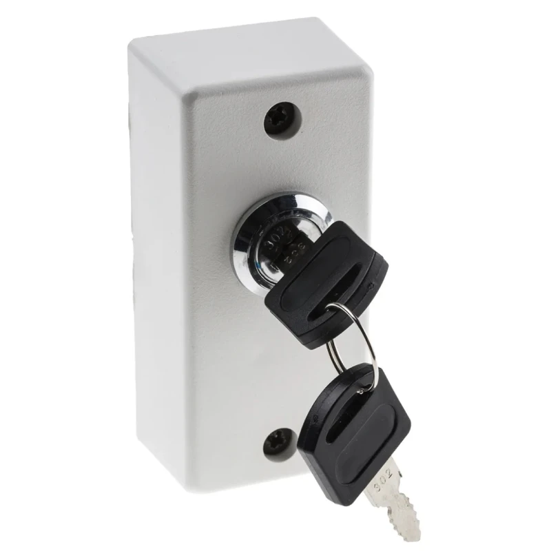 RS PRO Key Switch Surface 1P Key Switch White Polycarbonate Housing 90x38x30mm 918-4738