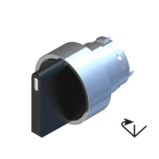 RS PRO 3 Position Selector Switch Head 22.5 mm Cutout Black Handle IP65