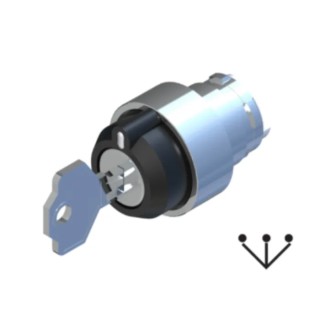 RS PRO 3-position Key Switch Head Maintained 22.5 mm Cutout Black Chrome Plated 238-3932