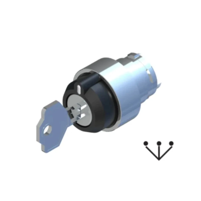 RS PRO 3-position Key Switch Head Maintained 22.5 mm Cutout Black Chrome Plated 238-3932