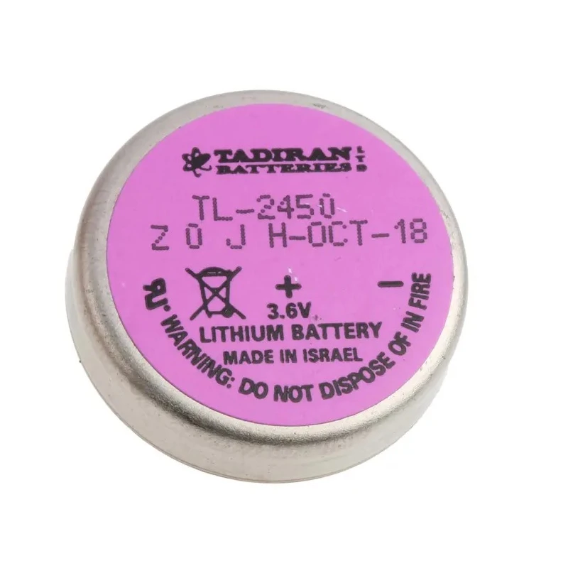 Tadiran Lithium Thionyl Chloride CR2450 Button Battery 3.6 V 0.55 Ah 24 mm Diameter CR2450