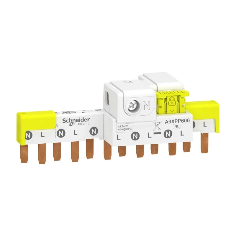 Schneider Electric Acti9 iDT40 1 Phase 63A Rated Current 9 mm Pitch Busbar A9XPP606