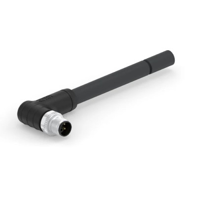TE Connectivity Sensor Actuator Cable M12 L-Code Male 4 Way Right Angle to Unterminated, 2m T4151299L14-020