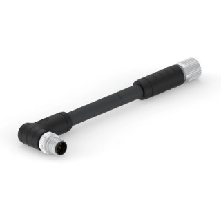 TE Connectivity Sensor Actuator Cable Male 4 way Right Angle to Female 4 way Straight 2 m 63V IP67 T4152AC9L14-020
