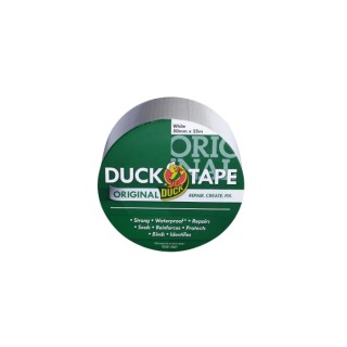 DUCK TAPE Duct Tape White Gloss Finish 50 mm x 25 m 0.17 mm Thickness Polycloth Adhesive Tape Model 232335