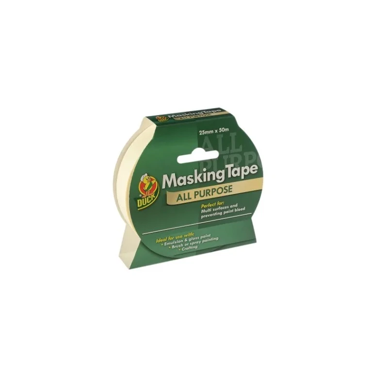 DUCK TAPE Beige Masking Tape Paper Backing Rubber Adhesive 25mm x 50m 0.12mm Thickness 232317