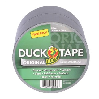 DUCK TAPE Duct Tape, 50 mm Width x 50 m Length, Silver Gloss Finish 211115
