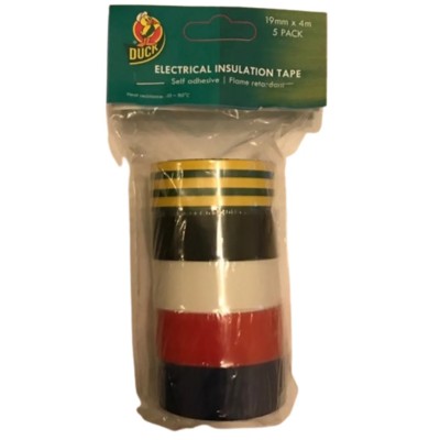 DUCK TAPE Assorted Polyvinyl Chloride Electrical Insulation Tape 19mm x 4 m 260197