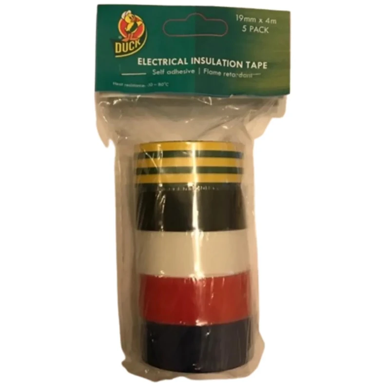 DUCK TAPE Assorted Polyvinyl Chloride Electrical Insulation Tape 19mm x 4 m 260197
