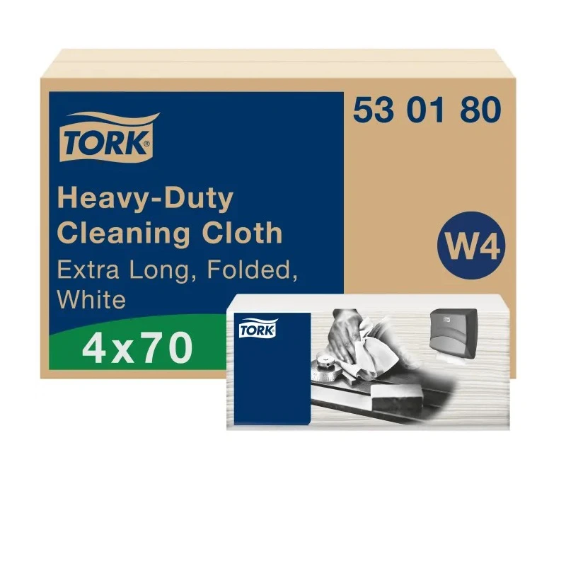 Tork White Non-Woven Fabric Cloths for Industrial Cleaning Dry Use, Box of 70, 61.5 x 35.5 cm, Repeat Use 530180
