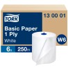Tork White Roll Wipe 1 Ply, Roll Width 19.5 cm, Sheet Size 250000 x 195 mm, Roll Length 250 m 130001