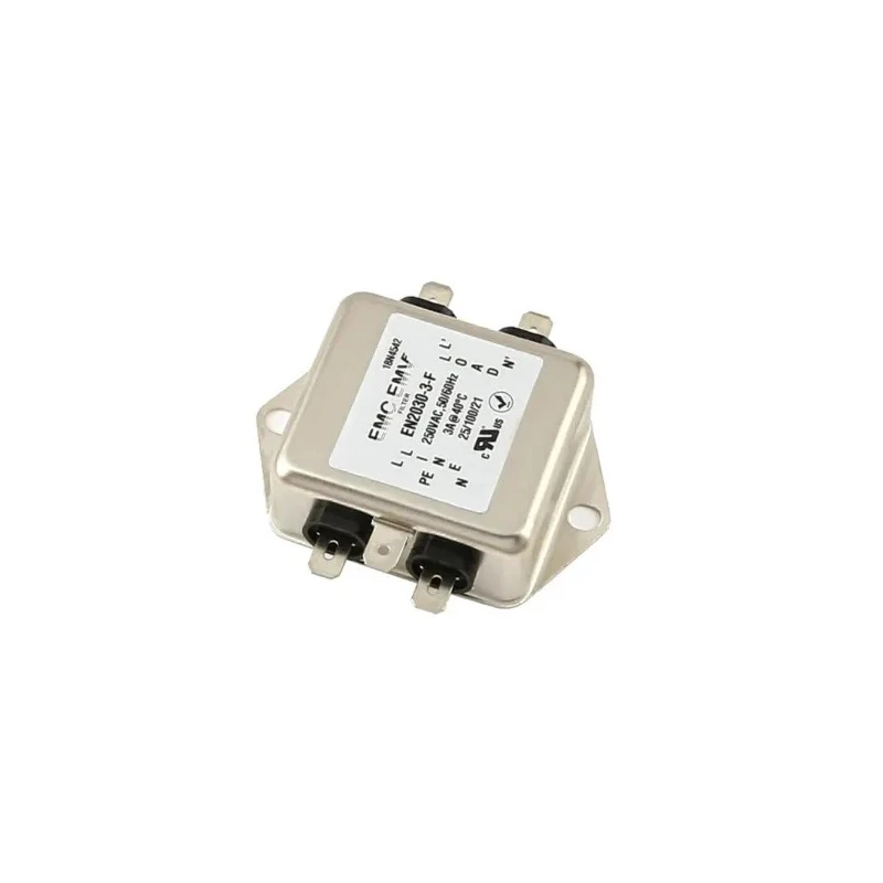 United Automation Chassis Mount EMI Filter 1 Phase 16 A 250 V 50/60 Hz Fast-On Termination A-EN2030-16-F-RS