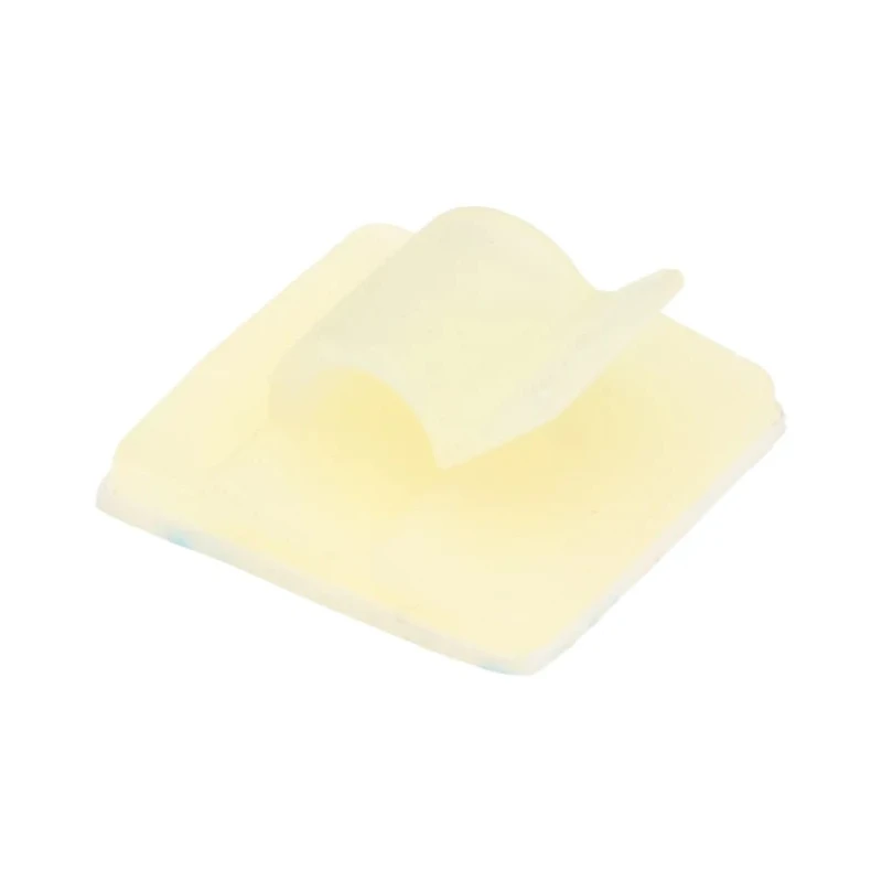 RS PRO Natural Polyamide 66 Self-Adhesive Round Cable Clip 4.9 mm Max Bundle Diameter 52.2x56.8x9.1 mm 216-3629