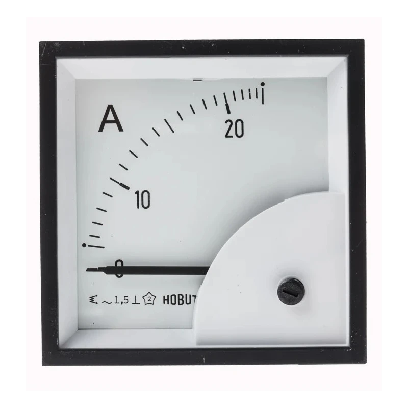 HOBUT Analogue Panel Ammeter 25 A AC, 72 mm x 72 mm, Class 1.5 Moving Iron D72SD