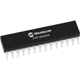 Microchip 8 bit AVR DB Microcontroller, 24 MHz Clock, 128kB FLASH, 16kB RAM, 28-Pin SPDIP AVR128DB28-I/SP
