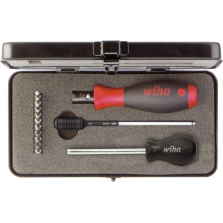 Wiha Adjustable Standard Torque Screwdriver with Variable Torque Range 0.8 to 5 Nm, Drive Sizes 3 mm, 4 mm, PH1, PH2 26893
