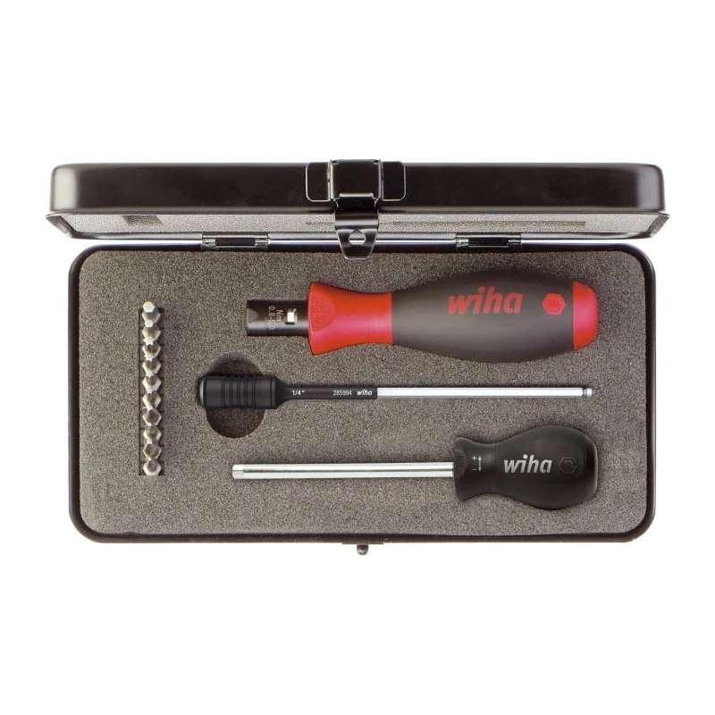 Wiha Adjustable Standard Torque Screwdriver with Variable Torque Range 0.8 to 5 Nm, Drive Sizes 3 mm, 4 mm, PH1, PH2 26893