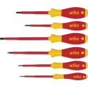 Wiha Insulated Slotted Screwdriver Set, 6-Piece, RoHS, VDE/1000V, Germany 00833