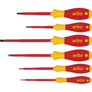 Wiha Insulated Slotted Screwdriver Set, 6-Piece, RoHS, VDE/1000V, Germany 00833