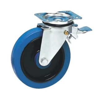 Guitel Hervieu Braked Swivel Castor 400 kg Load Capacity 200 mm Elastic Tyre Wheel 13817224