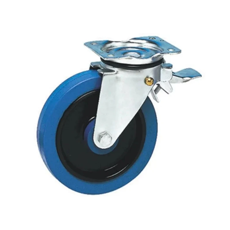 Guitel Hervieu Braked Swivel Castor 400 kg Load Capacity 200 mm Elastic Tyre Wheel 13817224