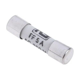 RS PRO 5A FF Ceramic Cartridge Fuse 5 x 20 mm, 250V AC, Super Fast Acting, Ceramic Body 420-117