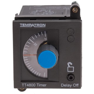 Tempatron TT Series DIN Rail, Panel Mount Timer Relay 2-Contact 110V AC 3 s to 30 min ON Delay DPDT TT4802-12