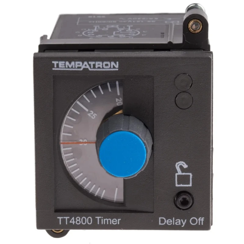 Tempatron TT Series DIN Rail, Panel Mount Timer Relay 2-Contact 110V AC 3 s to 30 min ON Delay DPDT TT4802-12