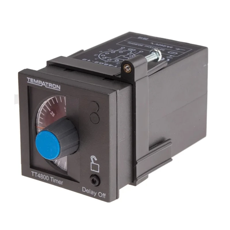 Tempatron TT Series DIN Rail, Panel Mount Timer Relay 2-Contact 110V AC 3 s to 30 min ON Delay DPDT TT4802-12