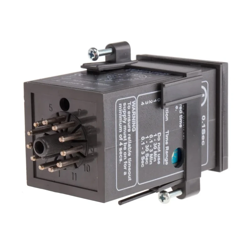 Tempatron TT Series DIN Rail, Panel Mount Timer Relay 2-Contact 110V AC 3 s to 30 min ON Delay DPDT TT4802-12