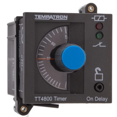Tempatron TT4801 Series DIN Rail, Panel Mount Timer Relay 230V AC 6 s to 6 h ON Delay DPDT Switch TT4801