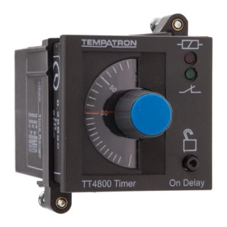 Tempatron DIN Rail Panel Mount Timer Relay, 2-Contact DPDT, 230V AC, ON Delay, 6s to 6h, 1-Function TT4801