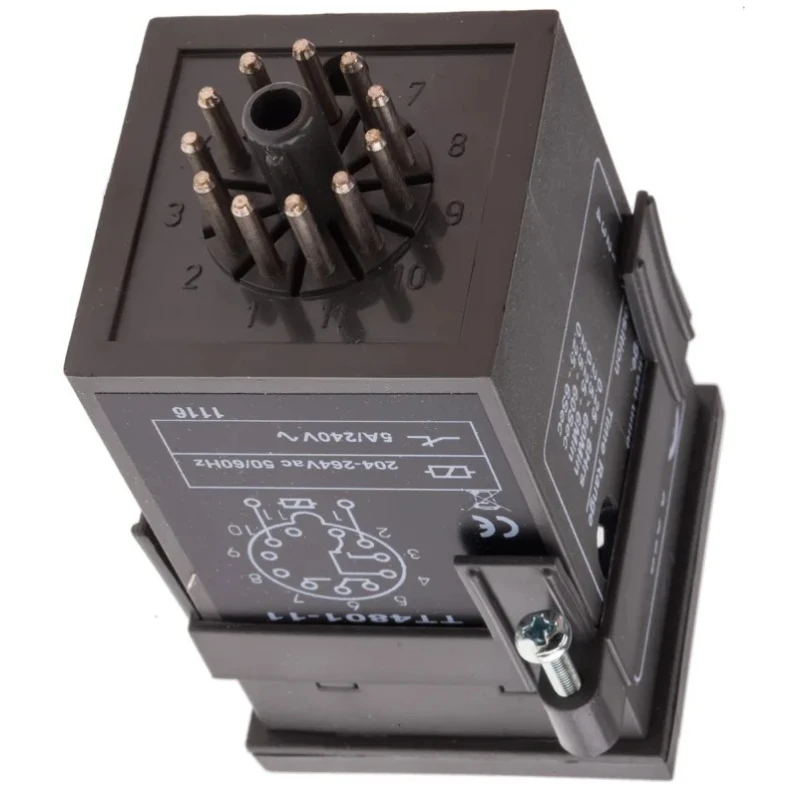 Tempatron DIN Rail Panel Mount Timer Relay, 2-Contact DPDT, 230V AC, ON Delay, 6s to 6h, 1-Function TT4801