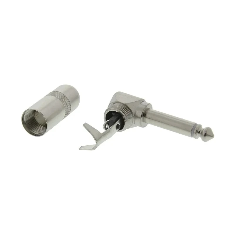 Switchcraft 6.35 mm 2 Way Mono Cable Jack Connector Male Right Angle Nickel Plated Metal Housing 500V 226