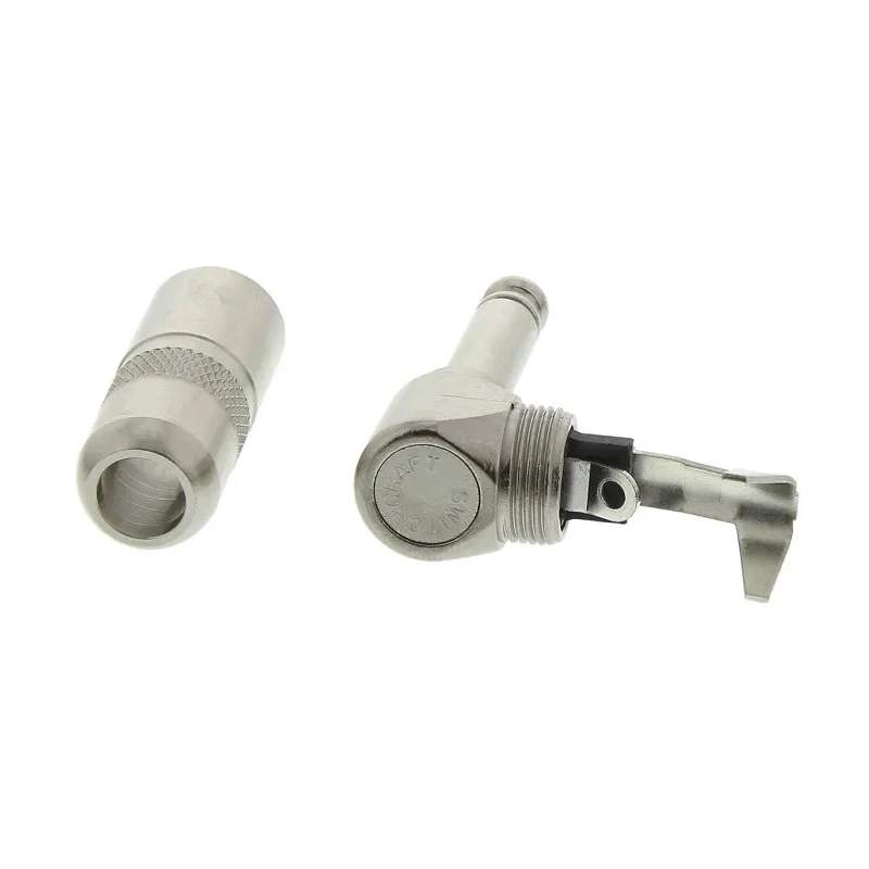 Switchcraft 6.35 mm 2 Way Mono Cable Jack Connector Male Right Angle Nickel Plated Metal Housing 500V 226