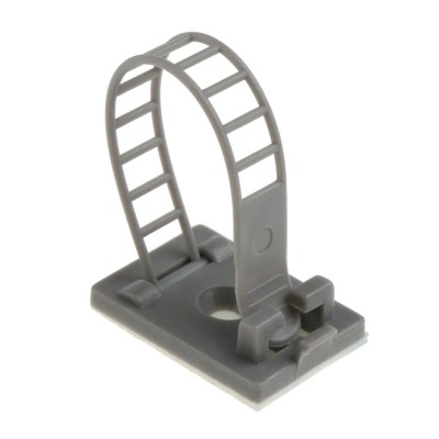RS PRO Grey Nylon Self-Adhesive Adjustable Cable Clip 17 mm Max Bundle 25 mm x 18 mm x 70 mm 404-455