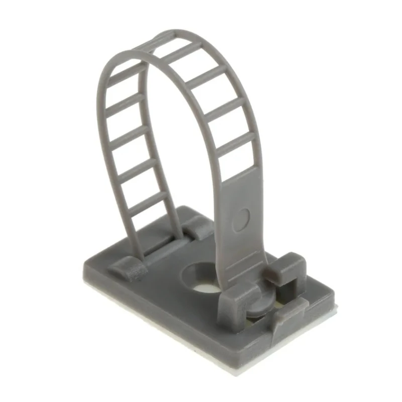 RS PRO Grey Nylon Self-Adhesive Adjustable Cable Clip 17 mm Max Bundle 25 mm x 18 mm x 70 mm 404-455