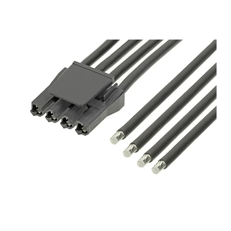 Molex Wire to Board Cable 4 Way Female Super Sabre to 4 Way Unterminated, Black Nylon Jacket, 600 mm 216011-1043