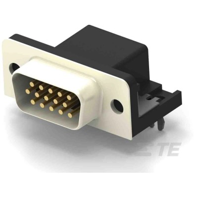 TE Connectivity 15 Way Right Angle 2.29 mm Pitch D-Sub PCB Connector with Board Lock Male 2311774-1