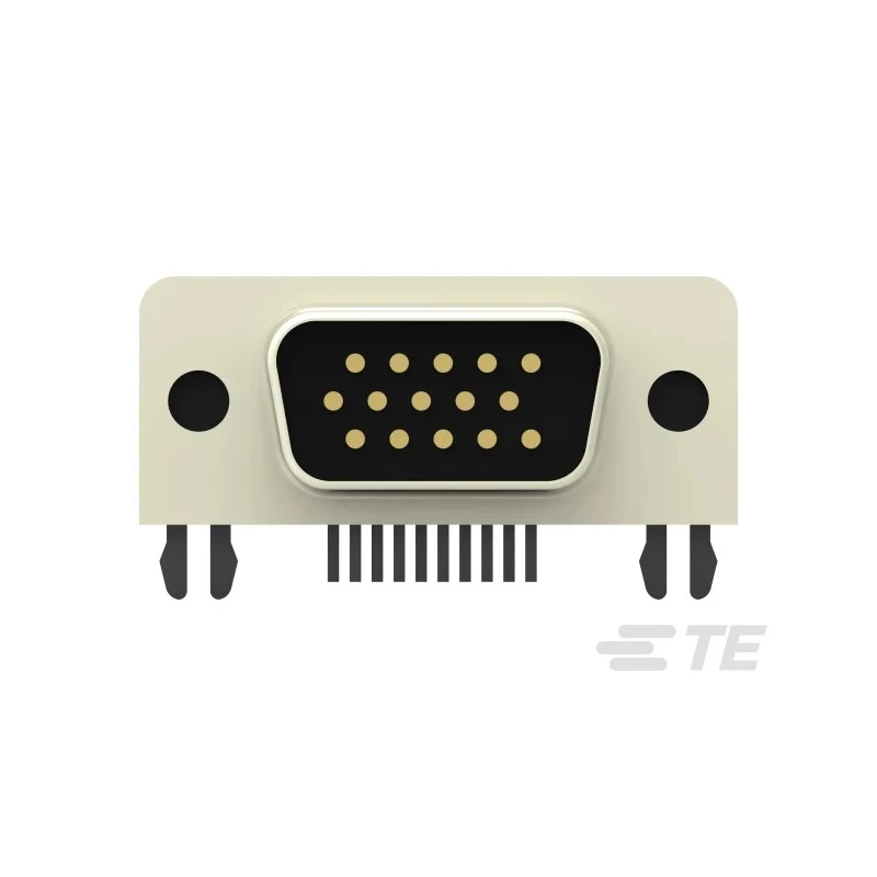 TE Connectivity 15 Way Right Angle 2.29 mm Pitch D-Sub PCB Connector with Board Lock Male 2311774-1