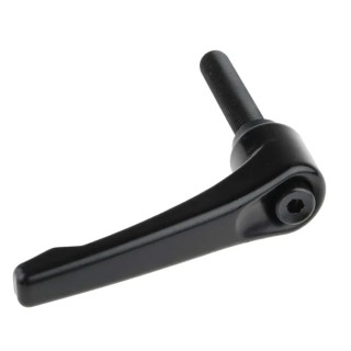 RS PRO Clamping Lever, M12 Thread Size x 63 mm Thread Length, Die Cast Zinc Handle, Steel Shaft, Black 478-135