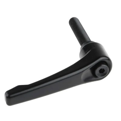 RS PRO Clamping Lever, M12 Thread Size x 63 mm Thread Length, Die Cast Zinc Handle, Steel Shaft, Black 478-135