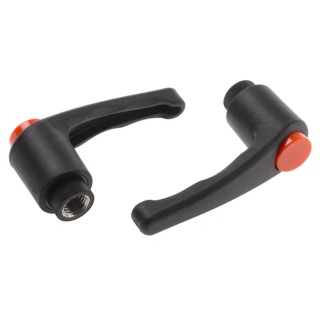RS PRO Stainless Steel Clamping Lever M12 x 18 mm Thermoplastic Handle Black 83mm 478-393