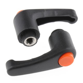 RS PRO Stainless Steel Clamping Lever Female Thread M6 x 10 mm Thermoplastic Handle Black 43 mm Length 478-204