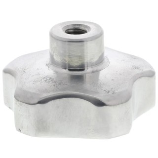 RS PRO Silver Aluminium Multiple Lobes Clamping Knob Threaded Hole 40 mm Diameter 20 mm Thread Length 478-541