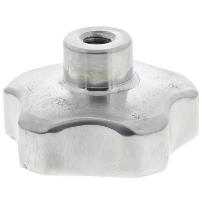 RS PRO Silver Aluminium Multiple Lobes Clamping Knob Threaded Hole 40 mm Diameter 20 mm Thread Length 478-541