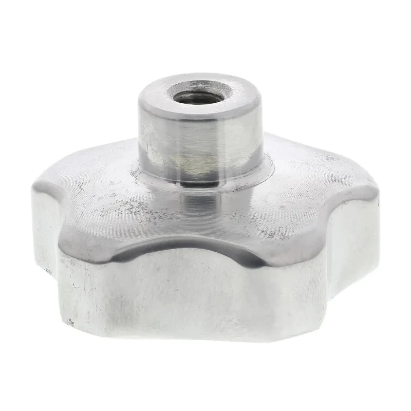 RS PRO Silver Aluminium Multiple Lobes Clamping Knob Threaded Hole 40 mm Diameter 20 mm Thread Length 478-541