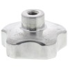 RS PRO Silver Aluminium Multiple Lobes Clamping Knob Threaded Hole 40 mm Diameter 20 mm Thread Length 478-541